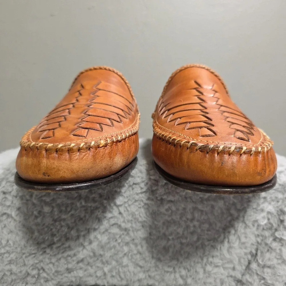 Giorgio Brutini Le Glove Shark Brown Leather Weave‎ Dress Shoes Men's 11